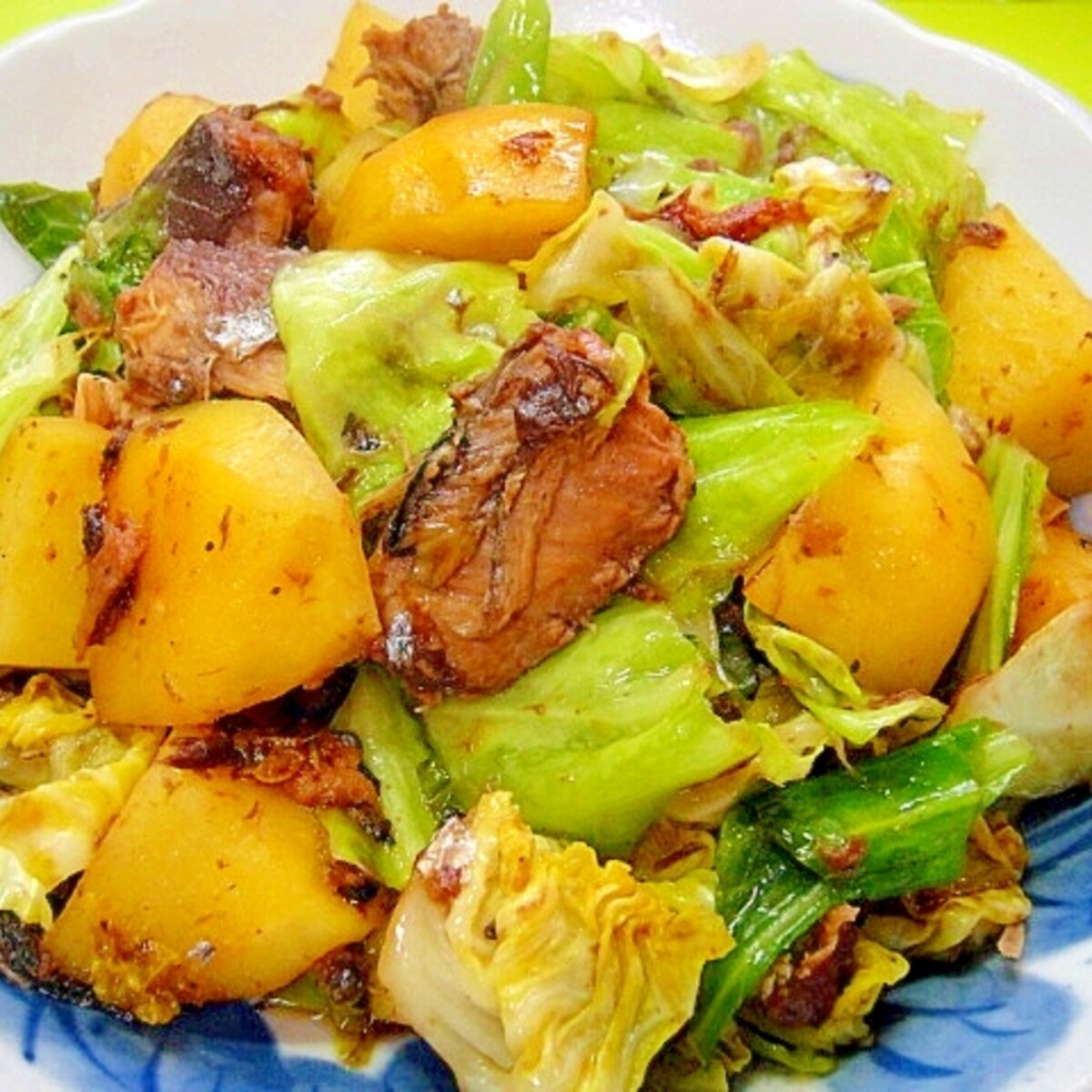 じゃがいもとキャベツさば味付缶の甘辛炒め レシピ 作り方 By Mint74 楽天レシピ